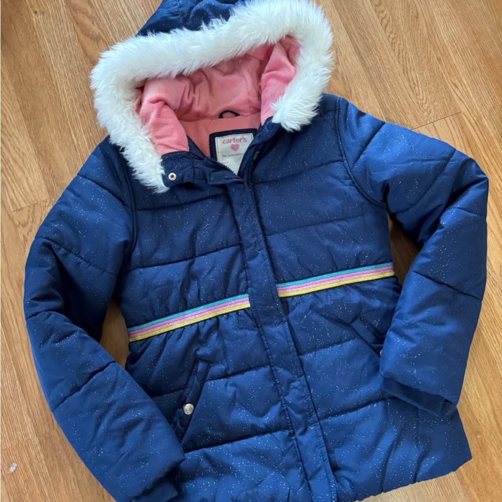 Carter's Kids Navy Jacket with Pink Lining